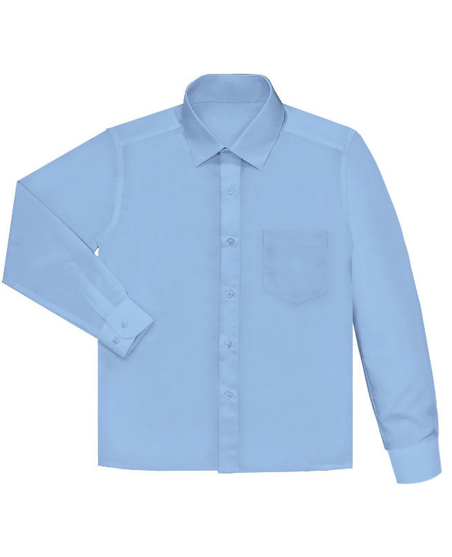 Голубая школьная рубашка для мальчика Цвет: бл.голубой