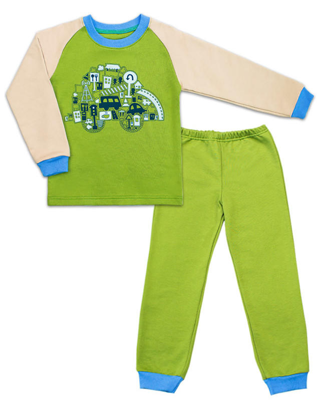 Пижама для мальчика Цвет: зел+беж