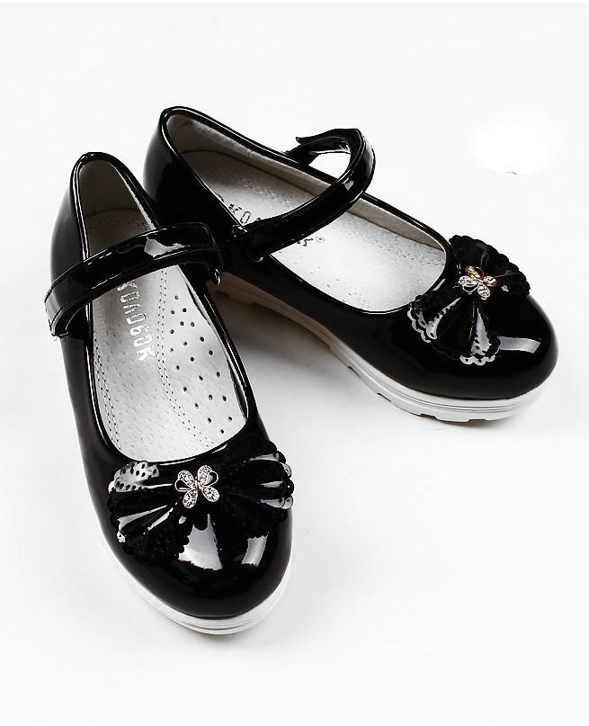 Туфли для девочки, черные р. 25-30 Цвет: черный