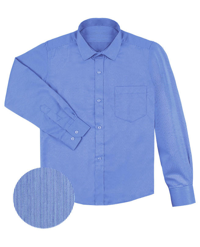 Голубая рубашка для мальчика Цвет: т.голубой