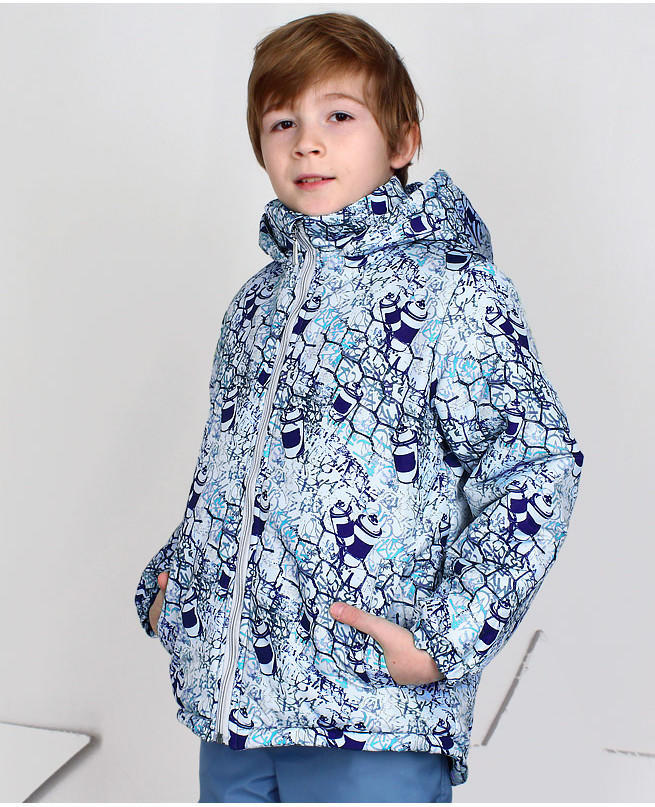 Куртка для мальчика на осень-весну Цвет: голуб.+син.