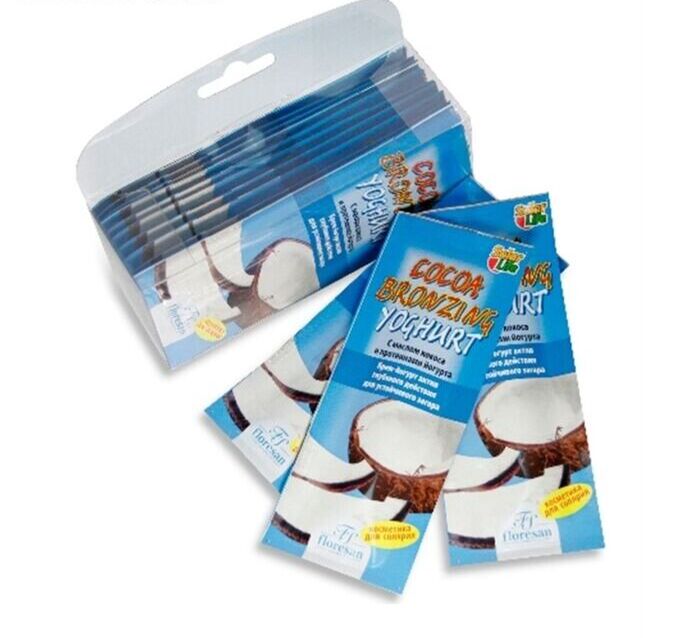 Средства для салярия Крем-йогурт актив Floresan Cocoa Bronzing Yoghur для устойчивого загара, 15 мл