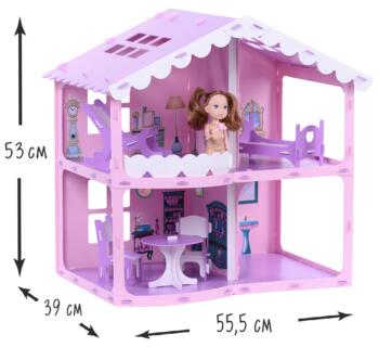 Домик для кукол &quot;Дом Анжелика&quot; розово-сиреневый (с мебелью) 000255