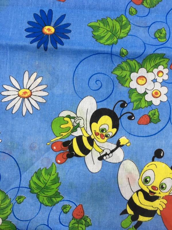 Комплект постельного белья детский бязь голубой «Пчелки»