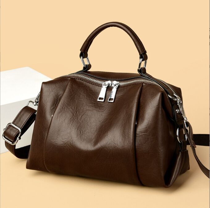 COSMOСOLLECTION_BAGS Женская сумка из натуральной кожи, темно-коричневый