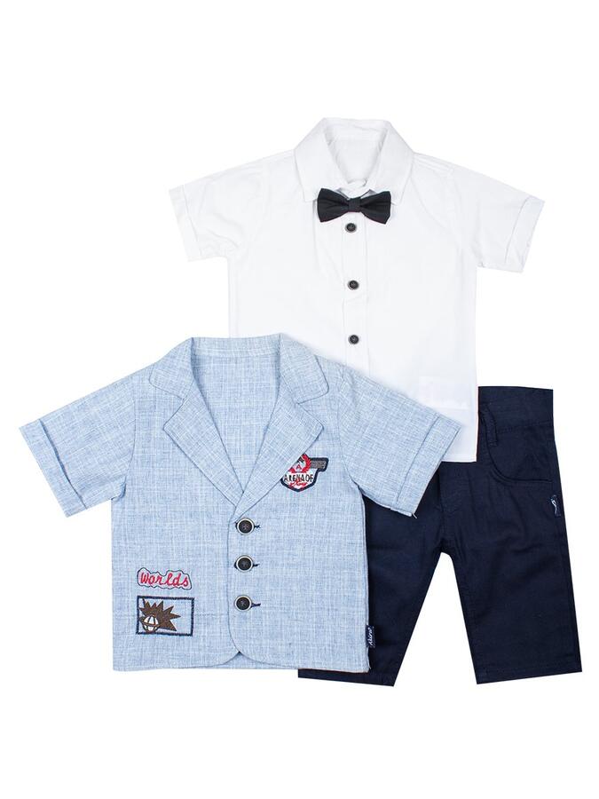 Комплект для мальчика: рубашка с бабочкой, штанишки и пиджак-рубашка во Владивостоке