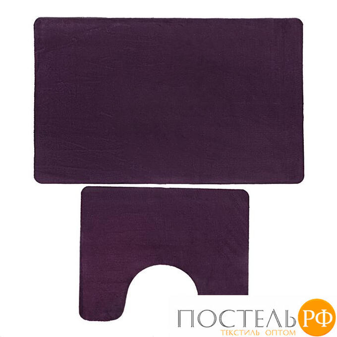 Набор ковриков для ванной и туалета Тень, 2 шт, цвет фиолетовый