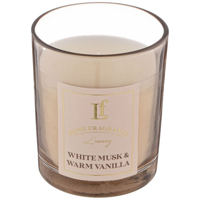 Lefard СВЕЧА АРОМАТИЗИРОВАННАЯ В СТАКАНЕ &quot;WHITE MUSK &amp; WARM VANILLA&quot; 6*7,5 СМ