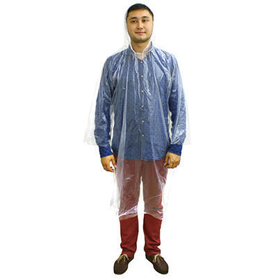 Дождевик-плащ 80х115см, полиэтилен, прозразный (Китай)