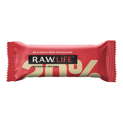 Батончик орехово-фруктовый &quot;Клубника-протеин&quot; Raw Life