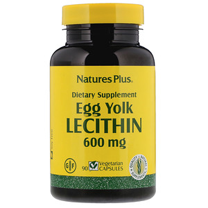 Nature's Plus, Лецитин из яичных желтков, 600 мг, 90 вегетарианских кап