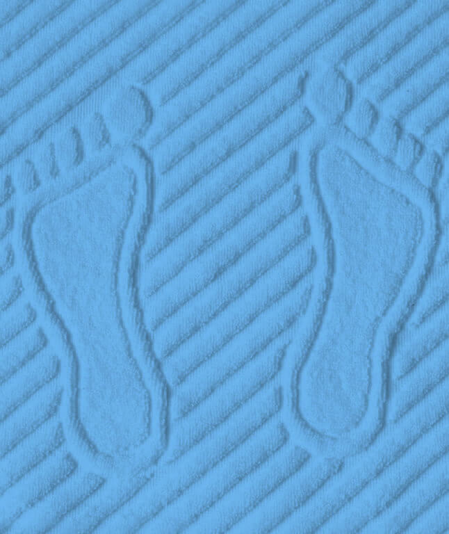 Коврик для ног, махровая ткань, хлопок 100 % (Голубой)