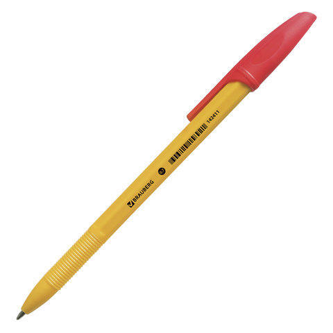 Ручка шариковая BRAUBERG X-333 Orange, КРАСНАЯ, корпус оранж