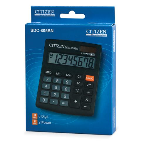 Калькулятор ситизен как поменять батарейку Калькулятор CITIZEN настольный SDC-805BN, 8 разрядов, двойно Калькуляторы. Школь