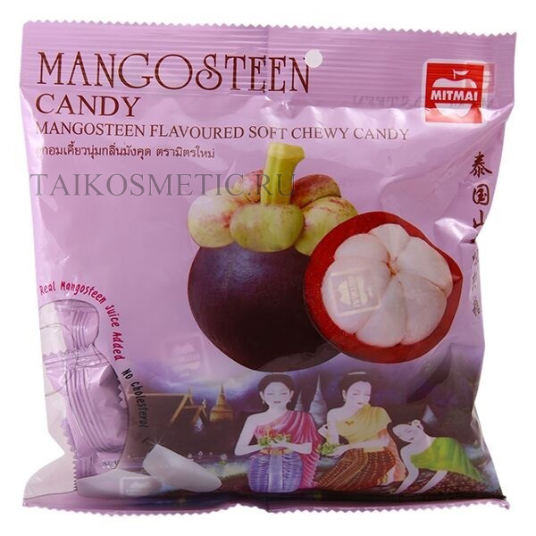 Жевательные тайские конфеты-ириски с соком МАНГОСТИНА, MitMai Mangosteen Fruit Candy
