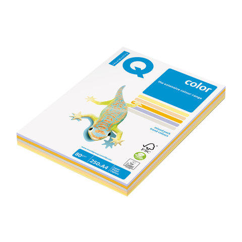 Бумага IQ (АйКью) color А4, 80 г/м, 250 л.(5цв.х50л.)цветная