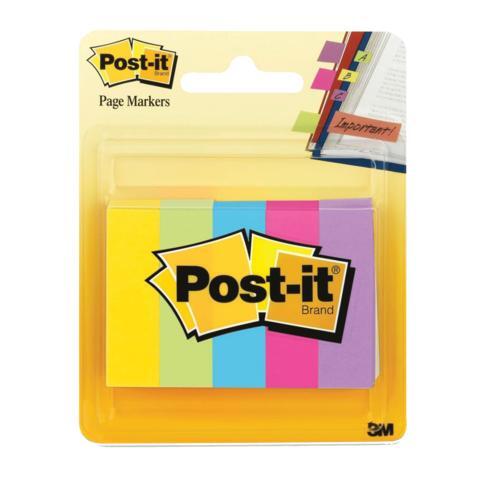 Закладки самоклеящиеся POST-IT Professional, бумажные, 12,7 мм, 5 цветов*100 шт., 670-5AU
