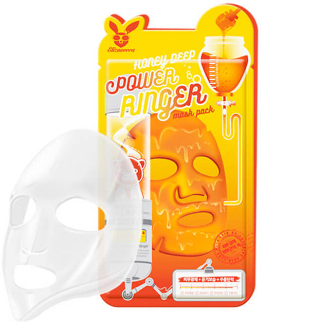 [Elizavecca] НАБОР/Тканевая маска д/лица Медовая Honey DEEP POWER Ringer mask pack, 10 шт