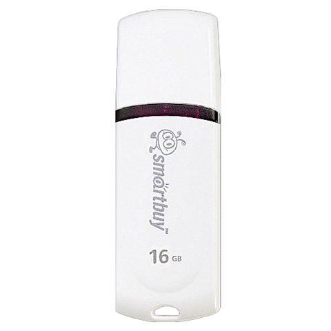 Флэш-диск 16 GB, SMARTBUY Paean, USB 2.0, белый, SB16GBPN-W