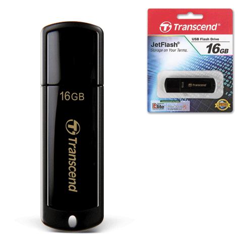 Флэш-диск 16GB TRANSCEND JetFlash 350 USB 2.0, черный, TS16G