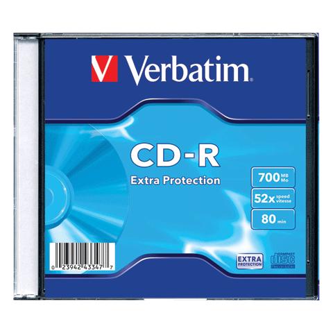 Диск CD-R VERBATIM DL 700Mb 52х Slim Case 43347 (ш/к-3477)