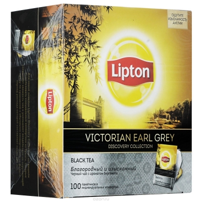 Чай Липтон Discovery черный с бергамотом в индивидуальной упаковке Victorian Earl Grey 2 гр*100 шт