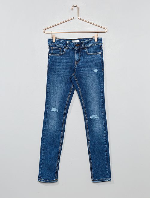 Облегающие джинсы с эффектом поношенности