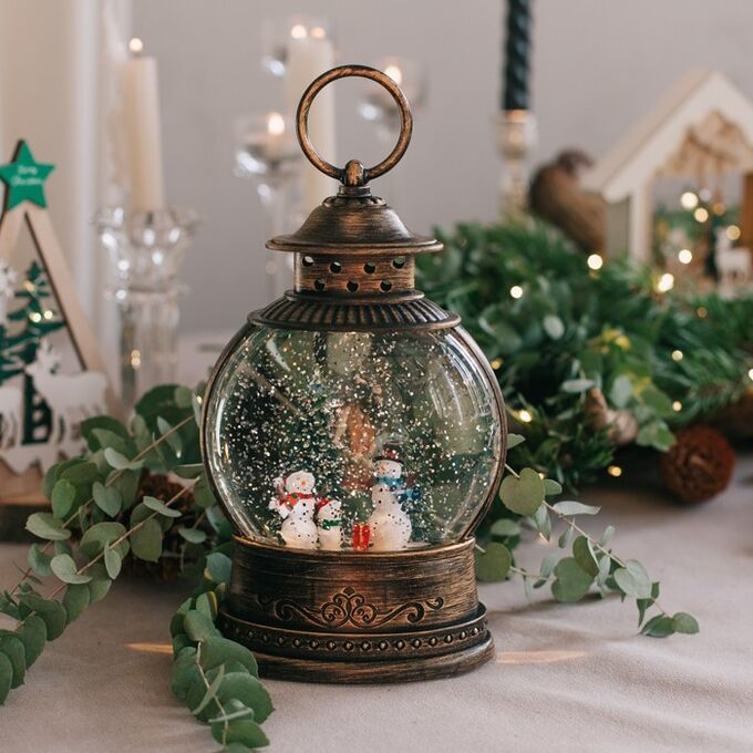 Luazon Lighting Светодиодная фигура «Семья снеговиков» 12.5x20x12.5 см, пластик, батарейки АААх3 (не в комплекте), свечение тёплое белое