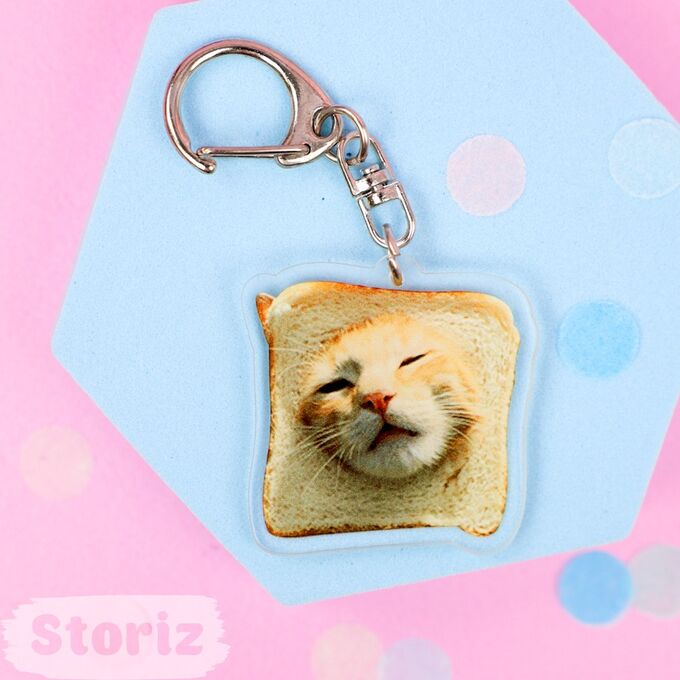 Storiz Брелок акриловый &quot;Cat&quot; котик в хлебе