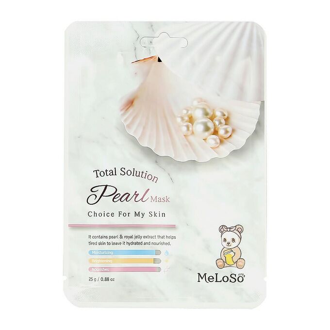 MeLoSo Тканевая маска для лица с экстрактом жемчуга Total Solution Pearl Mask, 25 г
