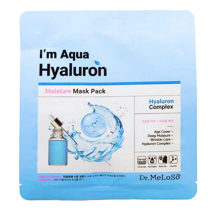 Dr.MeLoSo Тканевая маска для лица увлажняющая I&#039;m Aqua Hyaluron Moisture Mask, 25 мл