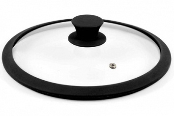 Крышка стеклянная силиконовой ободок силиконовая кнопка усиленный пароотвод 28см TM Appetite