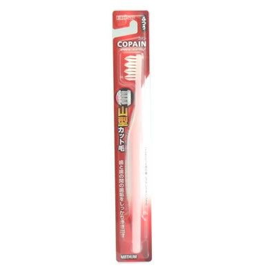 EBISU Компактная 4-х рядная зубная щетка с косым срезом щетинок и пластмассовой ручкой (Средн жестк) 1 шт