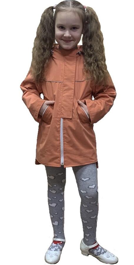 Куртка для девочек на флисе удлиненная (Ткань верха плащевая 70%нейлон, 30% хлопок, подкладка флис 180, ветрозащитная планка при