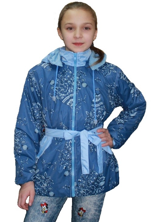 Куртка для девочек на флисе (Ткань верха плащевая fitsistem, подкладка флис 180, капюшон отстегивается, на полочках боковые карм
