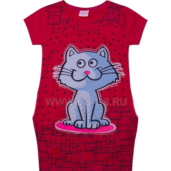 Платье By-Gri Mysterious Cat для девочки Цвет: малиновый
