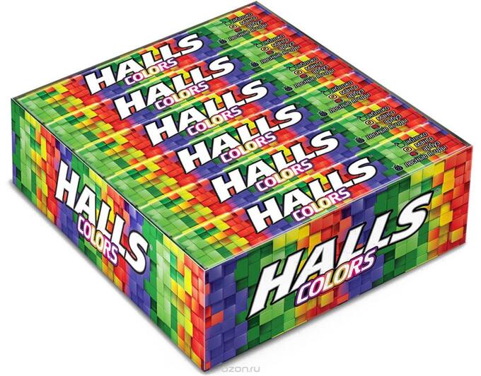 Леденцы Halls Colors Ассорти (12 Упаковок)
