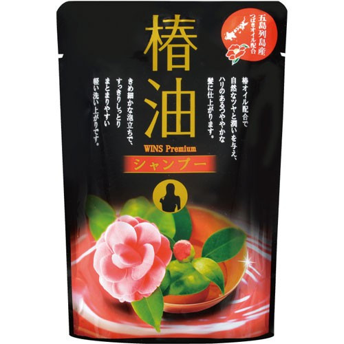 Nihon Detergent &quot;WINS&quot;&quot;Premium&quot; Увлажняющий шампунь для волос с маслом камелии и цветочным ароматом 400 мл (мэу)
