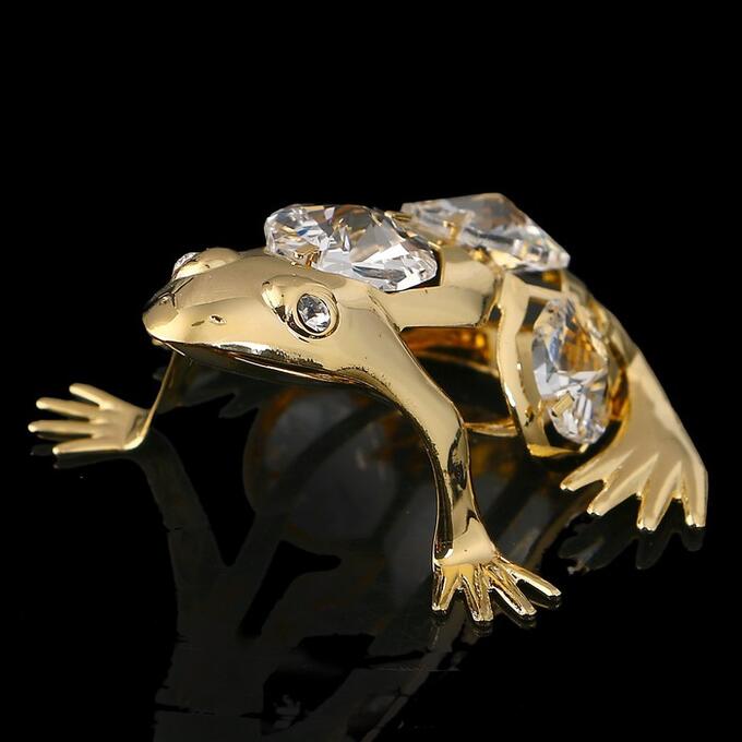 Сувенир «Лягушка», 5*6*3 см, с кристаллами Сваровски