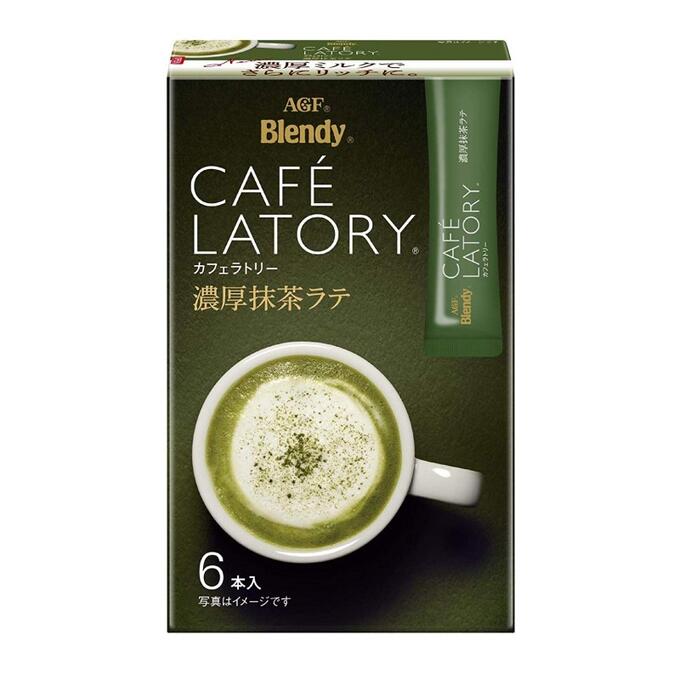 AGF (Ajinomoto General Foods) Растворимый зелёный чай Матча 3в1 с молоком и сахаром Lendy Stick Cafe Latory Matcha, 12Г Х 6ШТ.
