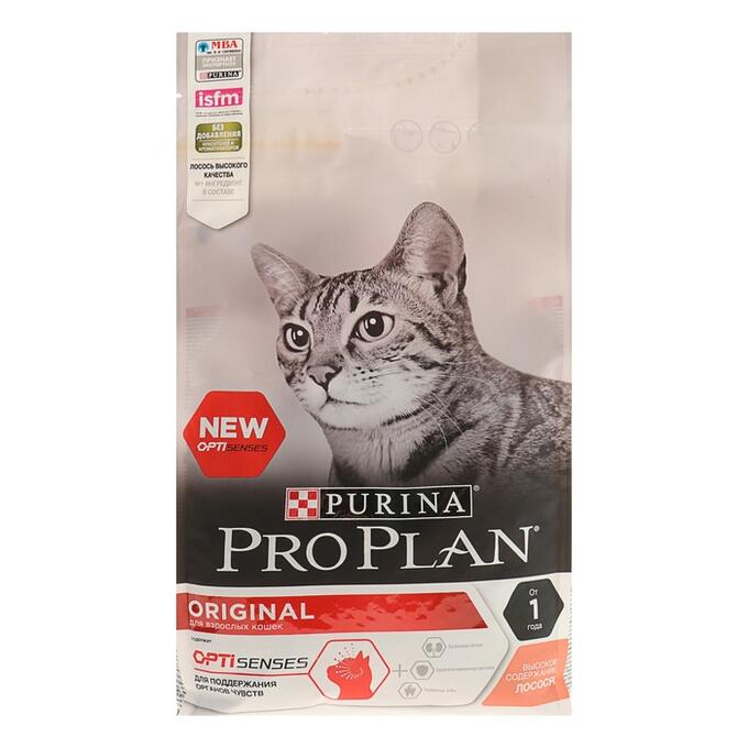 Сухой корм PRO PLAN для кошек, лосось/рис, 1.5 кг