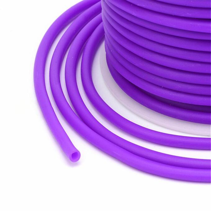 Шнур резиновый полый, 4мм, пурпурно-фиолетовый, 1 метр