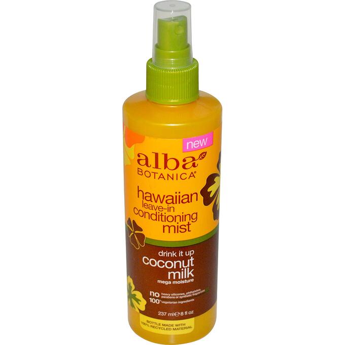 Alba Botanica, Гавайский спрей-кондиционер для волос с кокосовым молоком, Drink It Up, 8 жидких унций (237 мл)