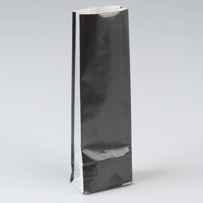 Доляна Пакет бумажный фасовочный, матовый, графит-серебро, 5,5 х 3 х 17 см