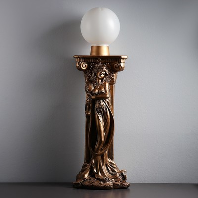 Лампа интерьерная &quot;Девушка у колонны&quot; шар, бронза 90см