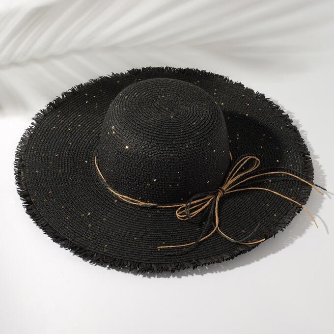 Шляпа женская MINAKU &quot;Блеск&quot;, размер 56, цвет чёрный
