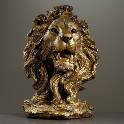 Фигура &quot;Голова льва&quot; огромная 43х33х68см бронза