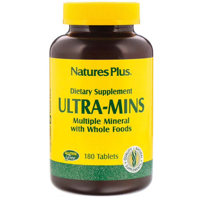 Nature&amp;#x27 - s Plus, Ultra-Mins, мультиминералы с цельными продуктами, 180 таблеток