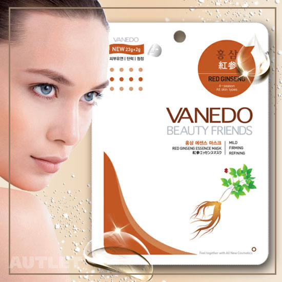 All New Cosmetic Vanedo Beauty Friends Сужающая поры маска для лица с эссенцией красного женьшеня 25 гр