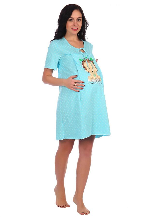 Сорочка кулирк, для беременных и кормящих LOW-0408г (хлопок 100%), размер 44-54